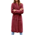 thumbnail image 1 of Lapel Womens Open Front Oversized Chunky Fuzzy Sweater Coats Long Cardigan, 1 of 6