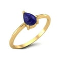 thumbnail image 1 of Mooneye Lapis 6x4mm Pear Shape 925 Sterling Silver Gold Vermeil Women Valentines Day Gift Ring, 1 of 4