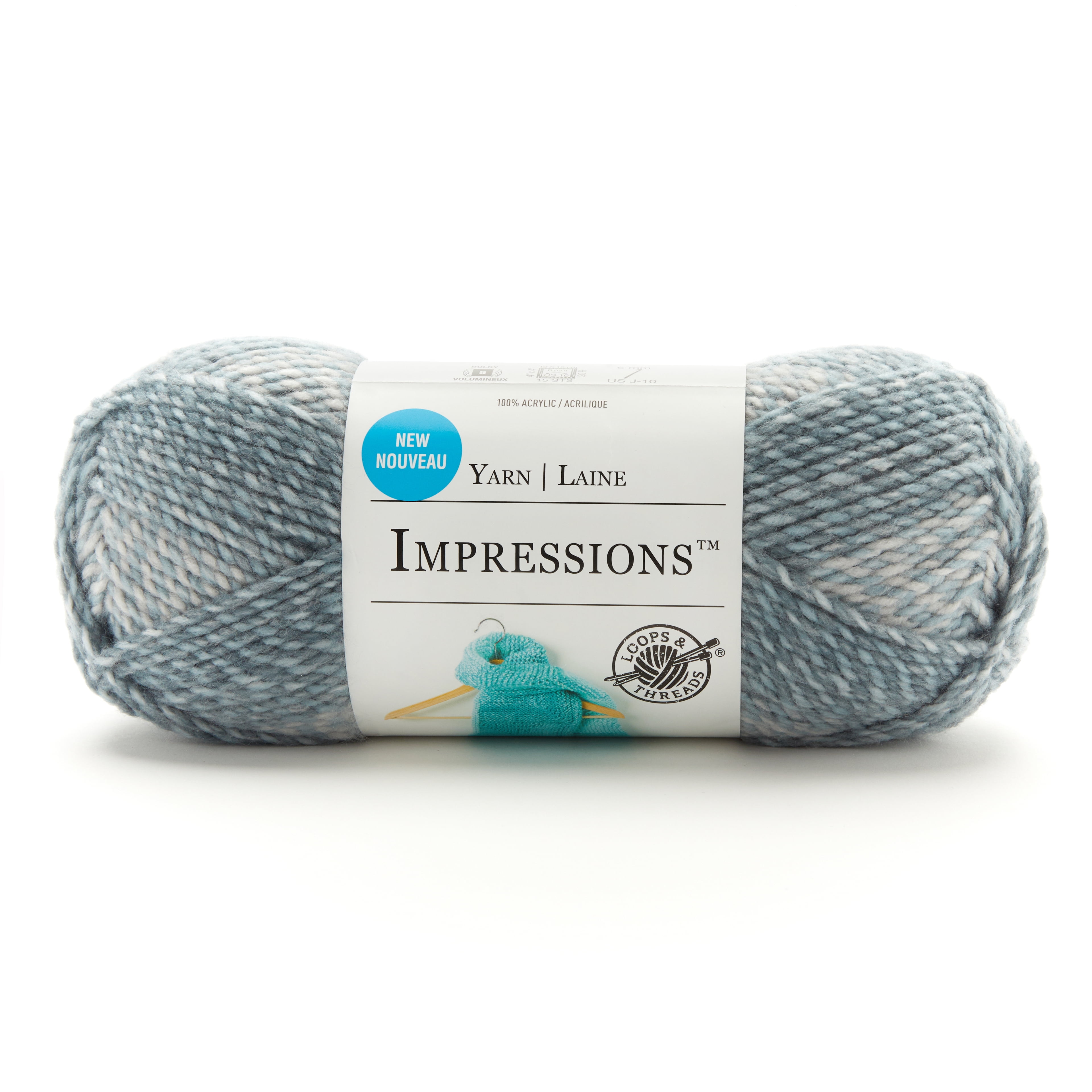 Loops & Threads Lapis Impressions Yarn - Bulky Weight Yarn for Knitting, Crochet, Weaving, Arts & Crafts, 15 Pack