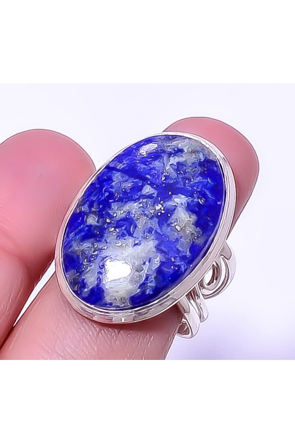 Lapis Lazuli - Afghanistan 925 Sterling Silver Handmade Jewelry Ring s.9.5 T989 A370, Beautiful Jewelry For Woman & G, New Year Sale, Valentin's Day G
