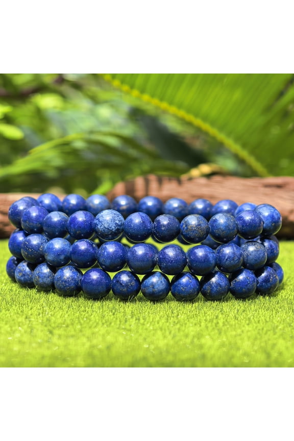 Lapis Lazuli Beaded Bracelet - Crystal Gemstone Gift Bead Bracelet, Healing Crystals, Great Gift for Men Women, Christmas gift