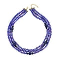 thumbnail image 1 of Lapis Lazuli Blue Glass Goldtone Beaded Multi Strand Necklace for Women Jewelry Size 20-22" Ct 12.3 Birthday Christmas Gifts for Women, 1 of 4