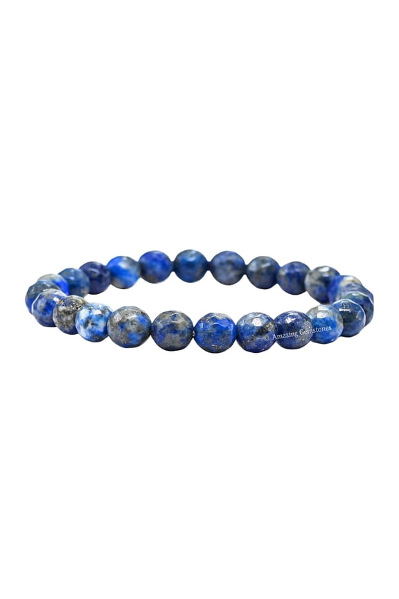 Lapis Lazuli Bracelet for Women - Faceted Beads Bracelet (Stretchable)