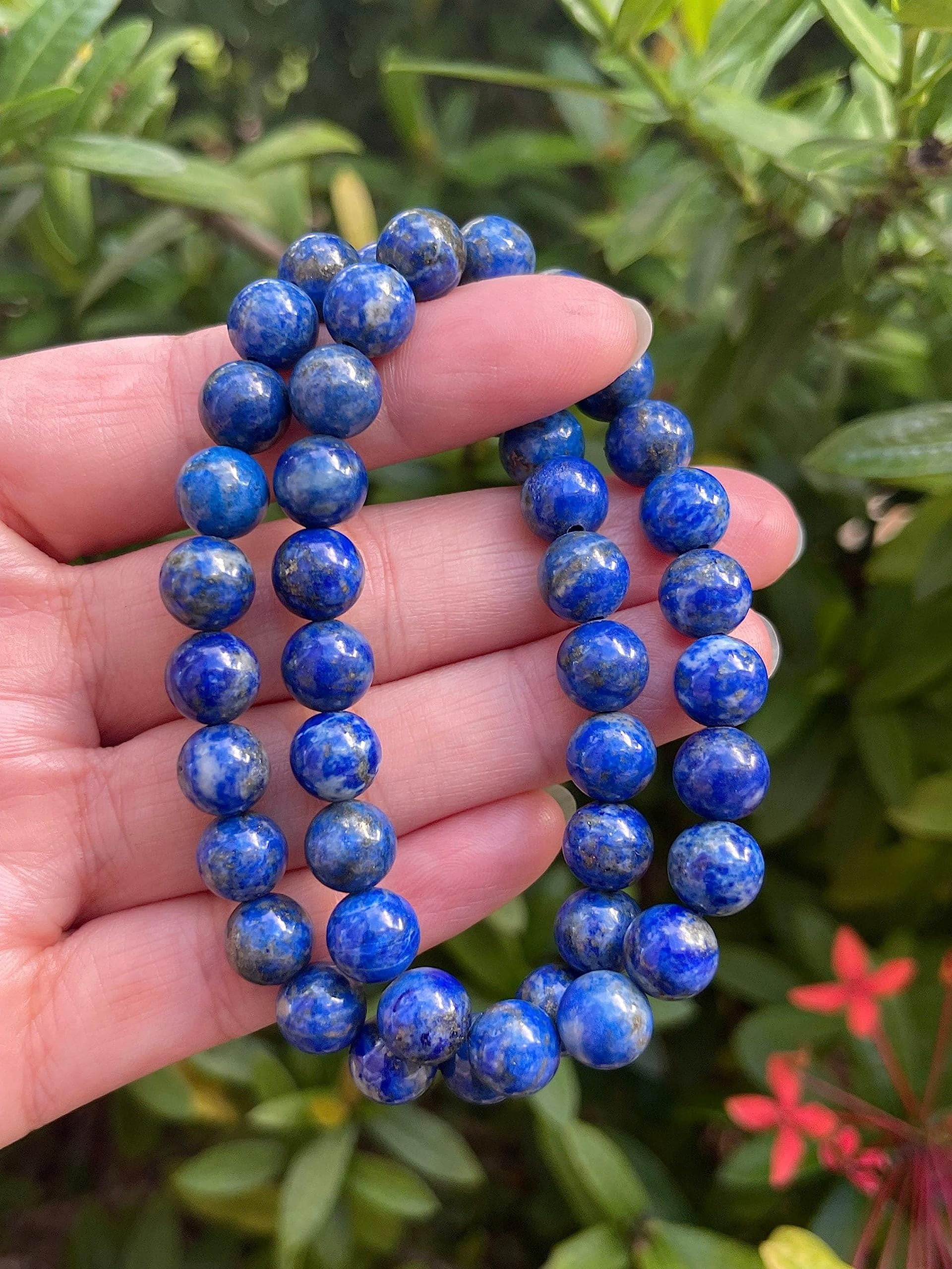 Lapis Lazuli Crystal Bead Bracelet 8mm, Wholesale Genuine Lapis Lazuli Stretch Gemstone Bracelet, Gift for Men & Women (2)
