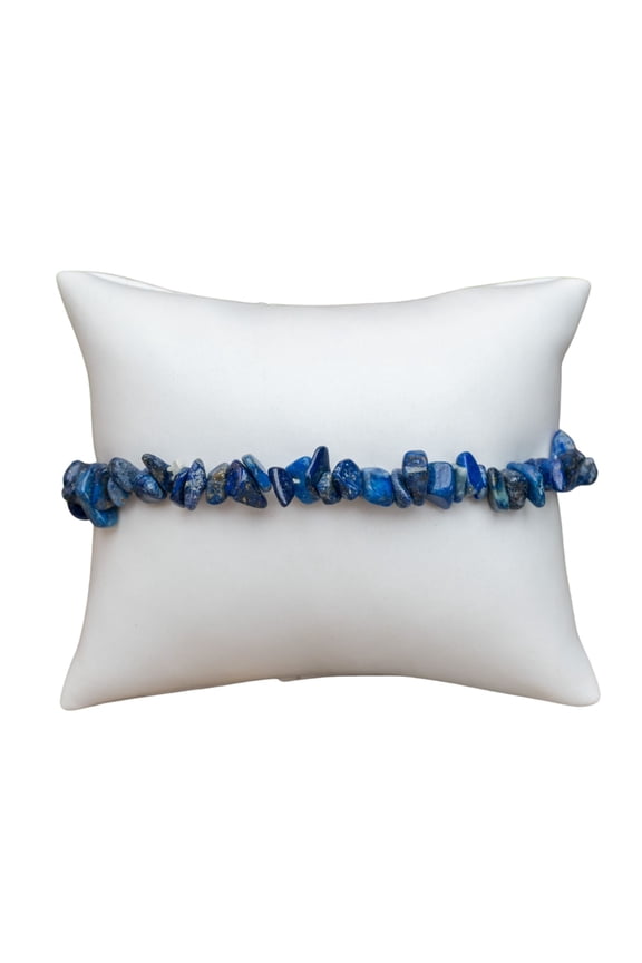 Lapis Lazuli Crystal Chip Stretch Bracelet Genuine Stone