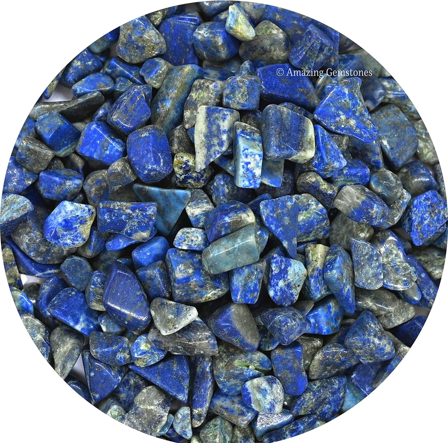 Lapis Lazuli Crystal Chips - Healing Crystals Tumbled Chips Gemstone Beads (1LB Bulk)