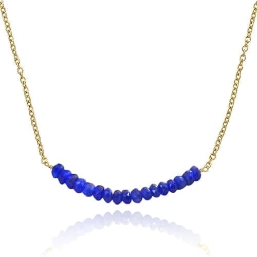 Lapis Lazuli Bar Necklace for Women – 925 Sterling Silver 18K Gold Plated Jewelry Gift for Women, September Birthstone Elegant Mother's Day Gifts
