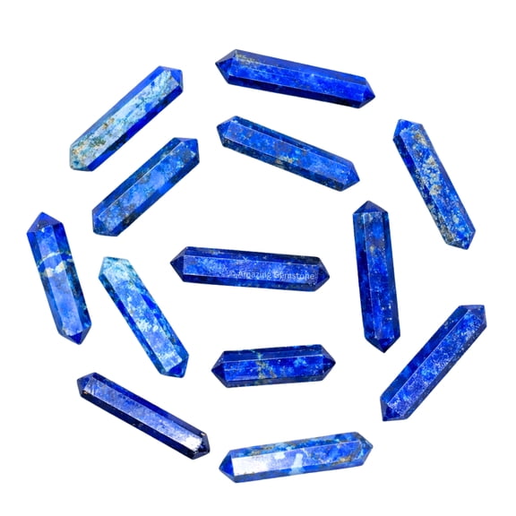 Lapis Lazuli Crystal Points Bulk 3 Pcs, Hexagonal Healing Point Double Terminated