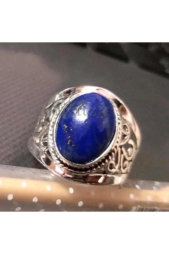 Lapis Lazuli Gemstone Ring, 925 Sterling Silver Ring, Handmade Ring, Cabochon Gemstone Ring, Lapis Lazuli Jewelry,Natural Healing Jewelry