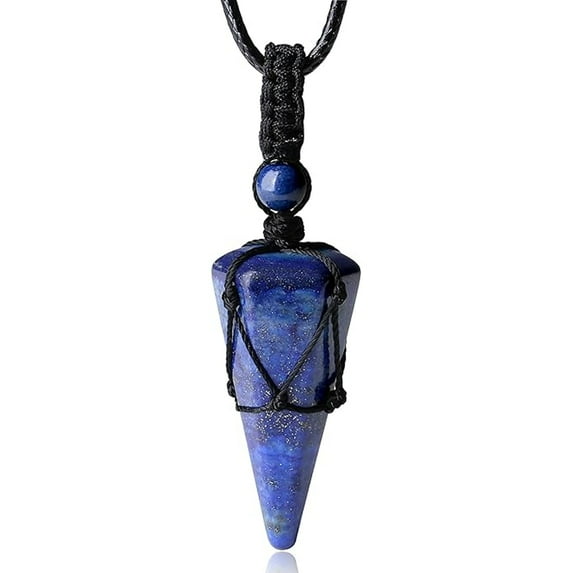 Lapis Lazuli Hexagonal Handmade Necklace Lucky Energy Natural Jewelry for Men Women