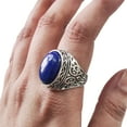 thumbnail image 1 of Lapis Lazuli Mans Ring, Natural Afghani Lapis Lazuli, Silver Jewelry, 925 Silver Ring, Birthday Gift, Heavy Mens Ring, Arabic Design, Ottoman Style Ring, Christmas, Turkey Mens Signet Ring, 1 of 7