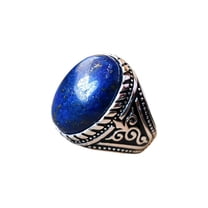 Lapis Lazuli Mens Ring, Natural Afghani Lapis Lazuli, Silver Jewelry, 925 Silver Ring, Birthday Gift, Heavy Mens Ring, Arabic Design, Ottoman Style Ring, Christmas, Turkey Mens Signet Ring