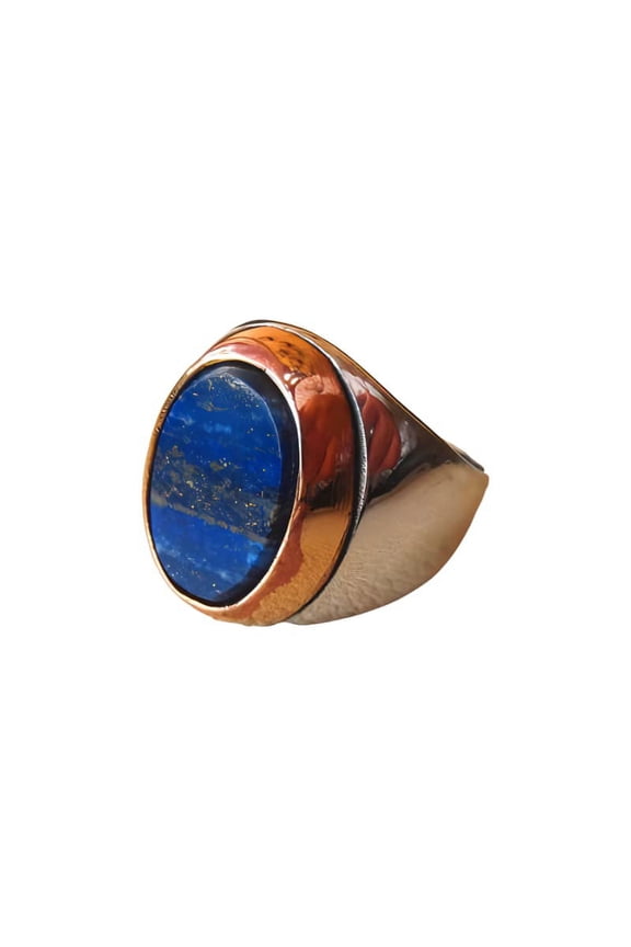 Lapis Lazuli Mens Ring, Natural Afghani Lapis Lazuli, Silver Jewelry, 925 Silver Ring, Birthday Gift, Heavy Mens Ring, Arabic Design, Ottoman Style Ring, Christmas, Turkey Mens Signet Ring