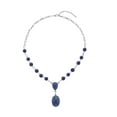 thumbnail image 1 of Lapis Lazuli  Mix Silvertone Necklace for Women Jewelry for Women Size 18-20" Ct 57.4 Birthday Christmas Gifts, 1 of 6