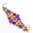 thumbnail image 1 of Lapis Lazuli, Rubellite 925 Silver Plated Bracelet 7-8"T830, Valentine's Day Gift, Birthday Gift, Beautiful Jewelry For Woman & Girls, 1 of 1