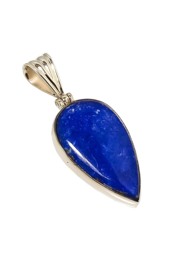 Lapis Lazuli Solid 925 Sterling Silver Pendant Size 2.3"Natural Pendant, Blue Pendant, 925 Sterling Silver Pendant, Lapis Lazuli Pendant, Pear Pendant