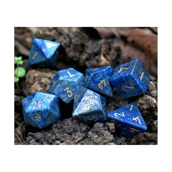 Misty Mountain Gaming Poly Set - Lapis Lazuli w/Gold (7) New