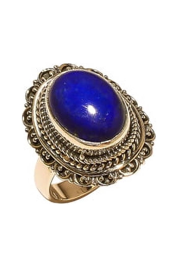 Lapis Lazuli Vintage Style Solid 925 Sterling Silver Ring Size 6.5, Blue Gemstone Ring, Oval Lapis Lazuli Ring, Handmade Ring, Natural Ring