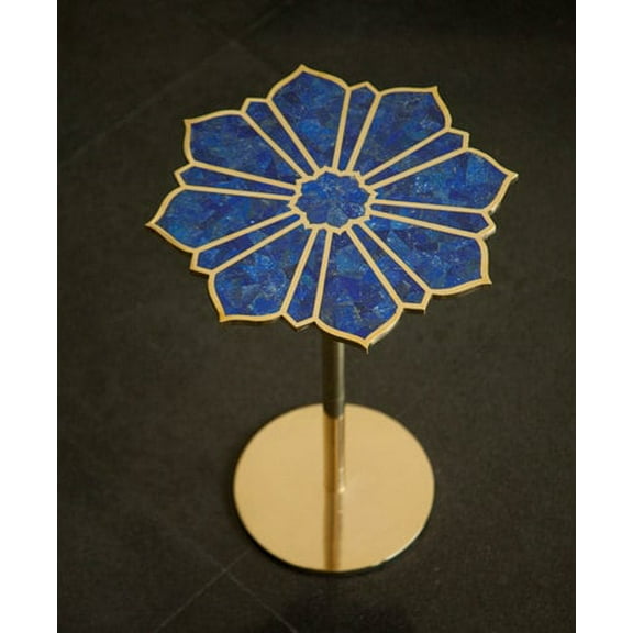 Lapis Lazuli and Brass Side Table