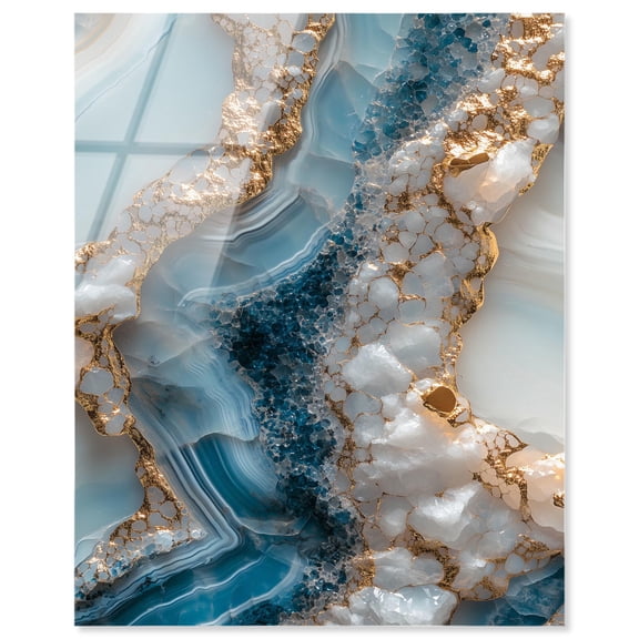 Lapis River Acrylic Teal Abstract Art by Art Remedy, Ready to Hang, 16 x 20