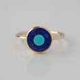 thumbnail image 1 of Lapis & Turquoise Disc Ring, Round Disc Stackable Ring, Gold Filled Ring, 925 Sterling Silver Ring, Fine Jewelry By Jewel Square, 1 of 5