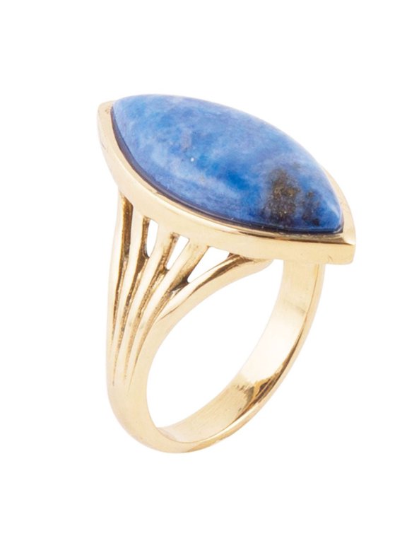 Blue Lapis Golden Spark Ring