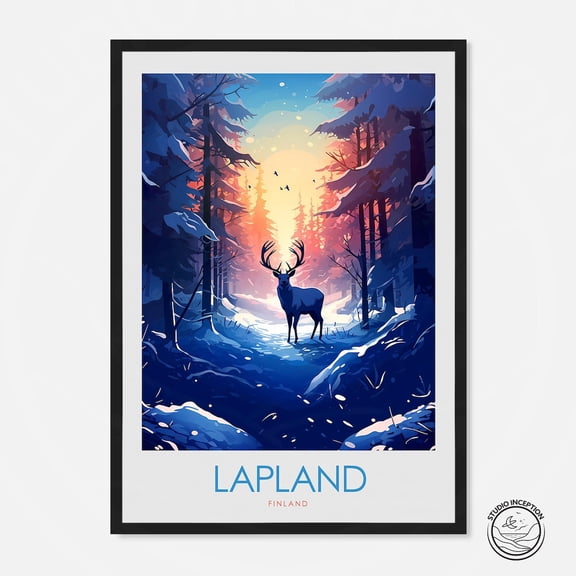 Lapland Finland Scandinavia Travel Wall Art Decor Unframed Paper Print