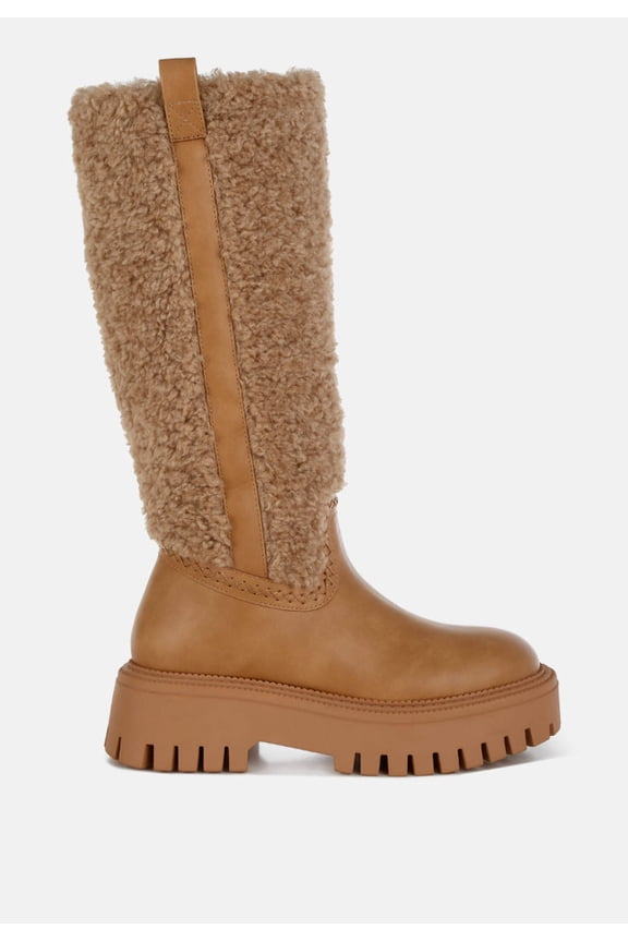 Lapland Fur Detail Calf Length Boots