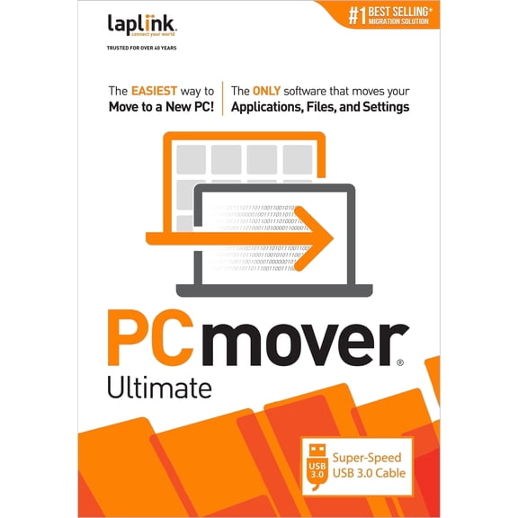 Laplink PCmover Ultimate v11  with SuperSpeed  USB 3.0 Cable - 1 Use
