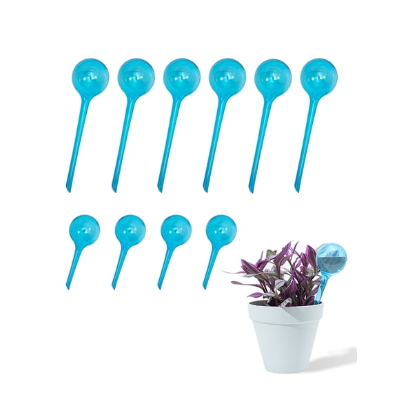 Laposso Light Iridescent Rainbow Gradient Glass Self Watering Spikes and Globes 10 Pieces Automatic Irrigation for Indoor Outdoor Plants Watering Devices