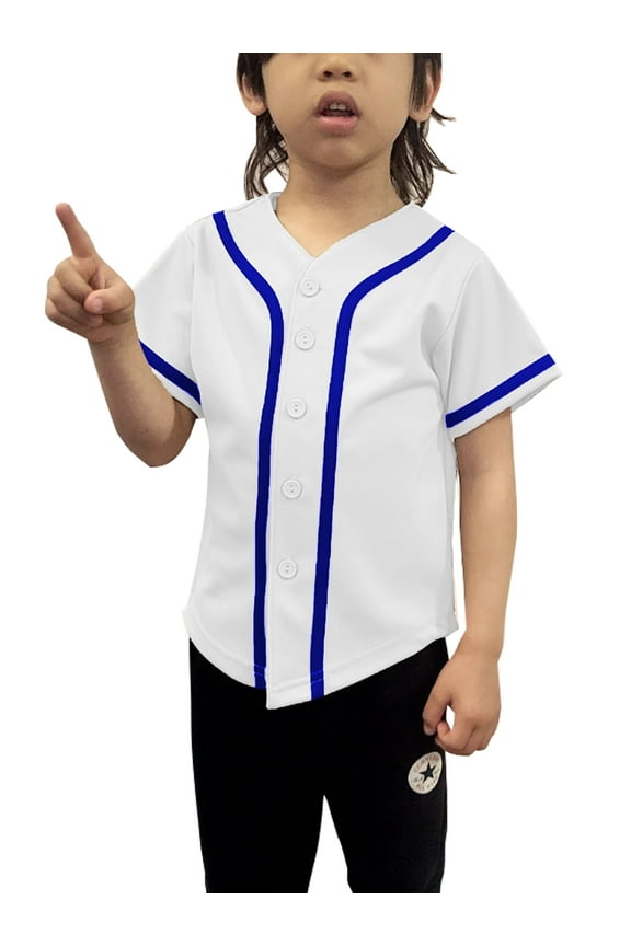 Kids Baseball & Softball Button Down Jersey for Children Sports & League Team Uniforms Hipster Shirts Made in USA