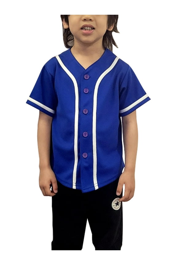 Kids Baseball & Softball Button Down Jersey for Children Sports & League Team Uniforms Hipster Shirts Made in USA