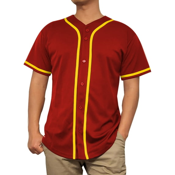 Lappel Men's Baseball Button Down Jersey College Sports Team Uniforms Hipster Shirts Made in USA