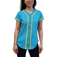 thumbnail image 1 of Lappel Women's Baseball Button Down Jersey College Sports Team Uniforms Hipster Shirts Made in USA, 1 of 4