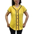 thumbnail image 1 of Lappel Women's Baseball Button Down Jersey College Sports Team Uniforms Hipster Shirts Made in USA, 1 of 4