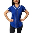 thumbnail image 1 of Lappel Women's Baseball Button Down Jersey College Sports Team Uniforms Hipster Shirts Made in USA, 1 of 4