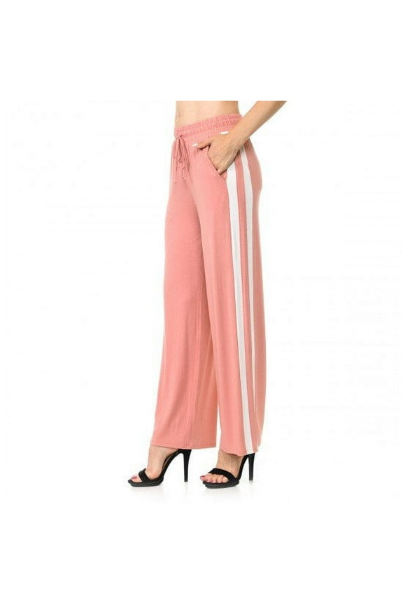Women's Striped Side Wide-Leg Pull-On Pants