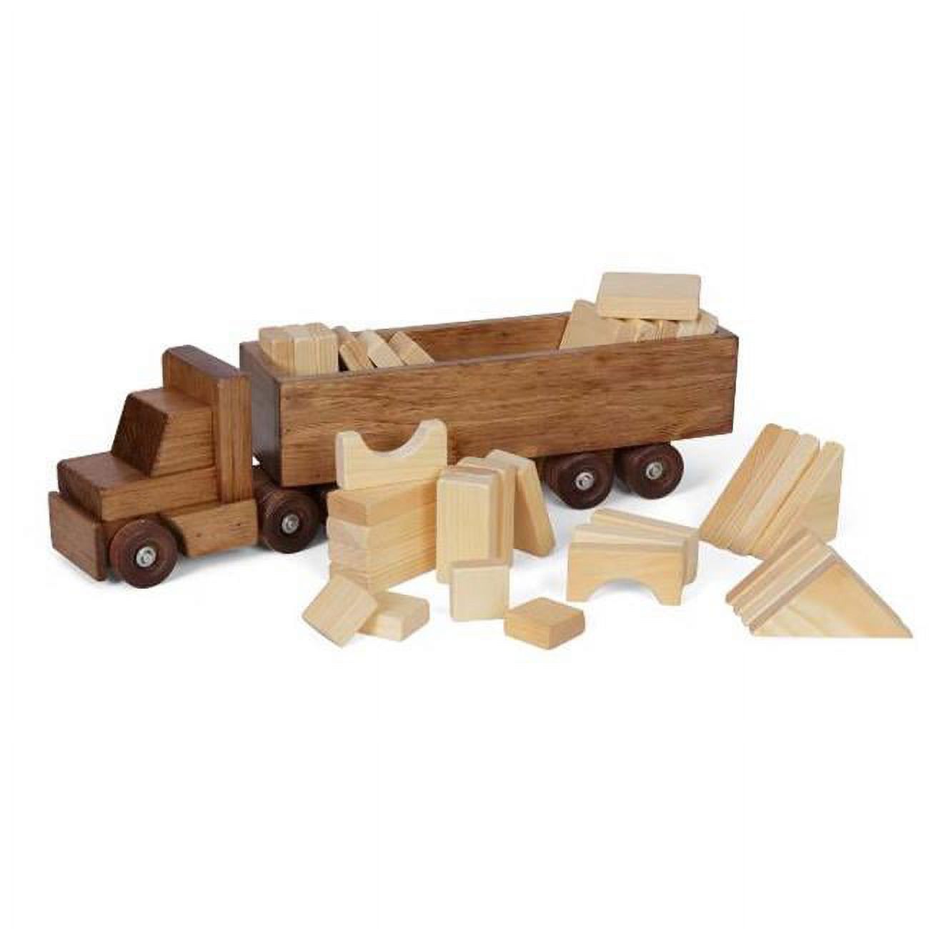 Lapps Toys & Furniture 195 BTH 30 Piece Wooden Block Truck Toy with