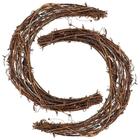 Lapsitude 2pcs Moon Shape DIY Rattan Wreath Handmade DIY Rattan Rings Vine Branch Wreath for DIY Crafts