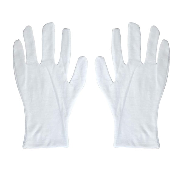 Lapsitude 6 pairs Lengthen Cotton Gloves Cotton Healthy Gloves for Industrial Factory Electronics Ceremonial (White)