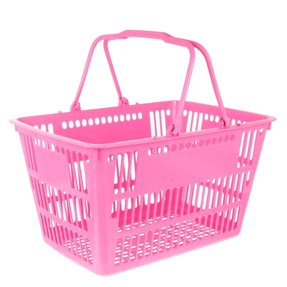 FOMIYES Corrosion Resistant Rosy Plastic Basket with Large Capacity for Grocery Storage