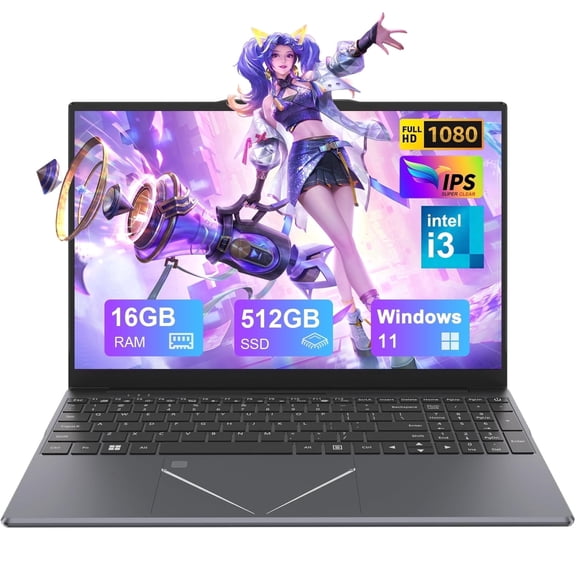 Unbranded 15.6" Business Laptop, Intel Core i5, 16GB, 512GB SSD, Gray