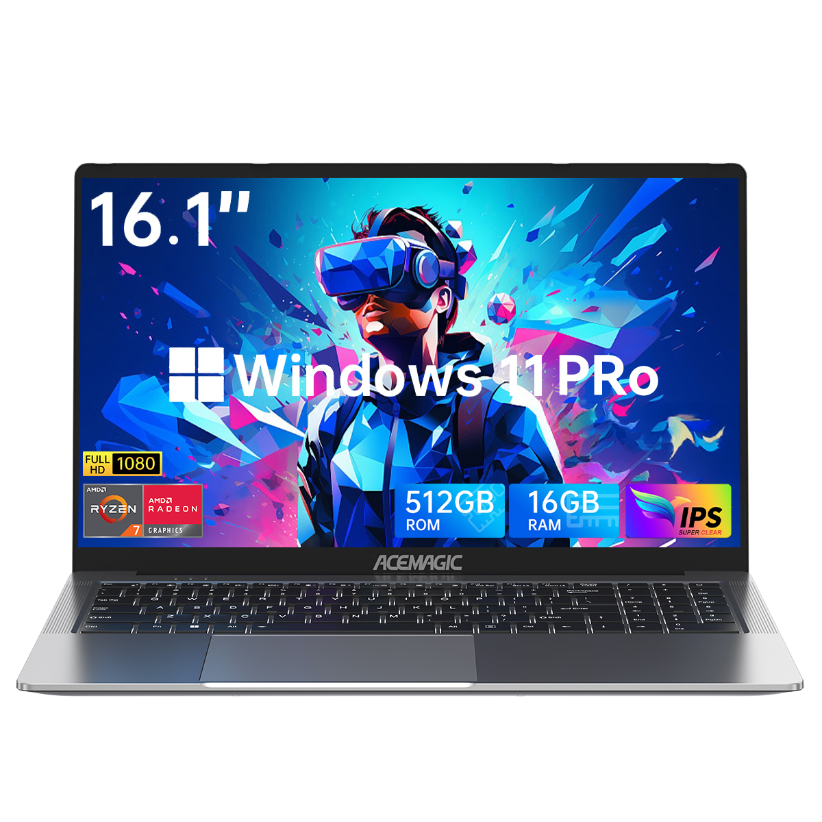 Laptop 16 FHD Gaming Laptop, AMD Ryzen 7 6800HX, 16GB RAM, 512GB SSD, Windows 11 Pro, Graphite, WiFi