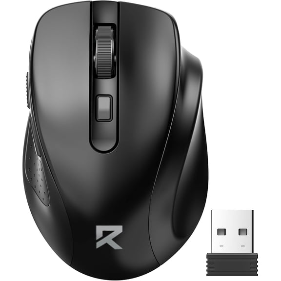 for Laptop, 2.4G Optical Computer 5-Level 4000DPI, Office Cordless USB Mice, 6 Buttons, 18 Months , Portable for PC, Chromebook, Wins, , Small to Medium Hand