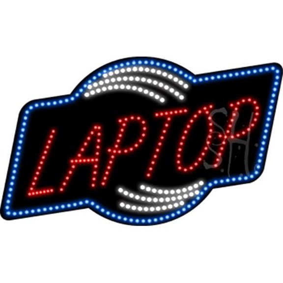 Laptop Animated LED Sign, 18 x 30 x 1 in.