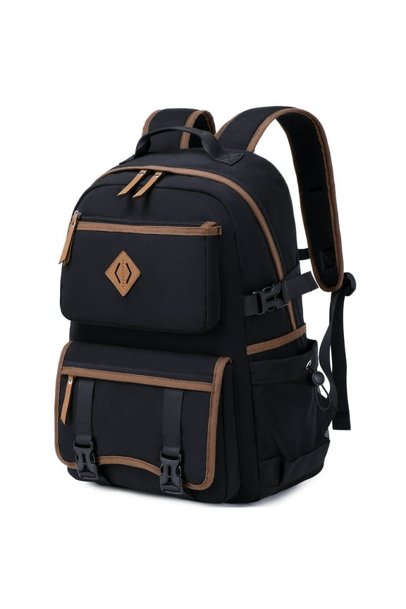 Laptop Backpack 15 -17 Inch for Women Men Large College Bookbag Elementary Middle High School Bag for Kids Teens Girls Boys Student Waterproof Travel Backpacks Book Rucksack Work Daypack (Black )