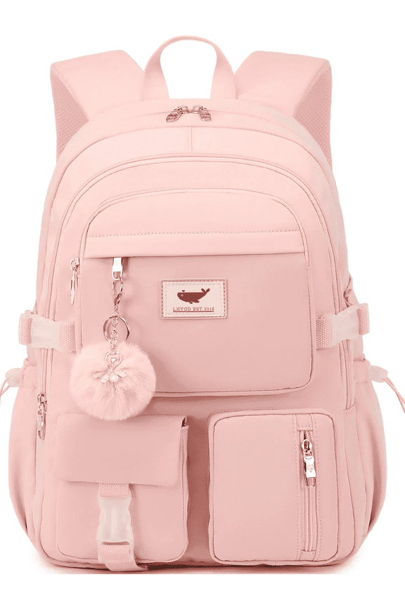 Laptop Backpack 15.6 inch Kids School Bag College Backpacks Travel Large Bookbags for Teens Girls Women Students (Pink)