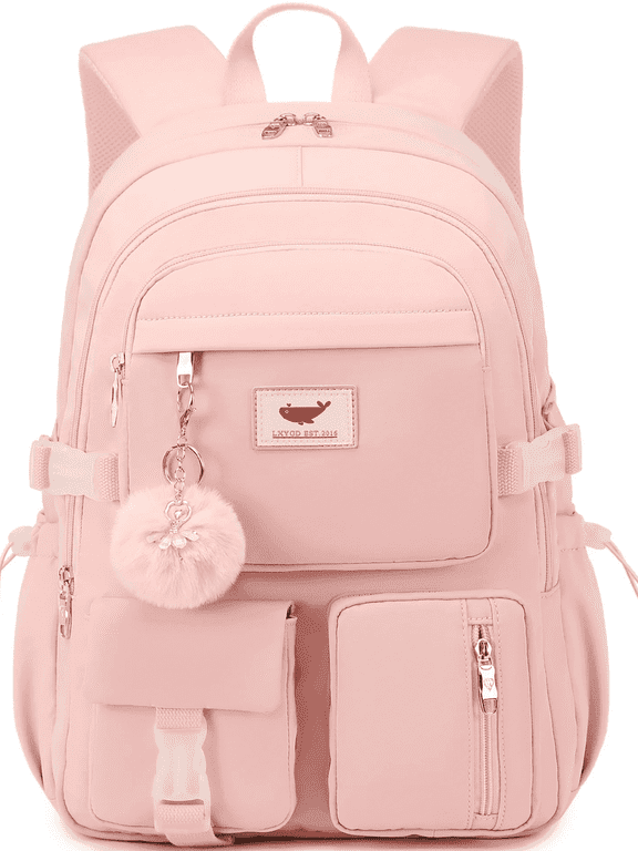 Laptop Backpack 15.6 Inch Kids Elementary Middle High School Bag College Backpacks Anti Theft Travel Back Pack Large Bookbags for Teens Girls Women Students (Pink)