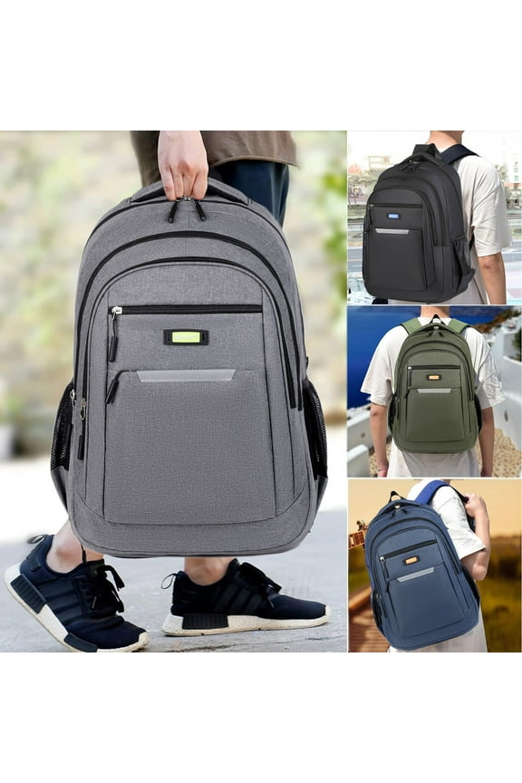Laptop Backpack 16 Inch Slim Travel Computer Bag | Business Workpack for Office & Outdoor | Water-Resistant Cloth | Large Capacity | Organizer Pockets | 18.8x12.5x7in | 1pc | Black/Gray/Green/Blue