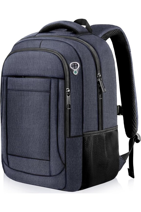 Laptop Backpack, 17 Inch Travel Backpack Airline Approved, Business Anti Slim Sturdy Work College High School Backpack Bag Fits 17.3 Inch Notebook for Men Women, Blue